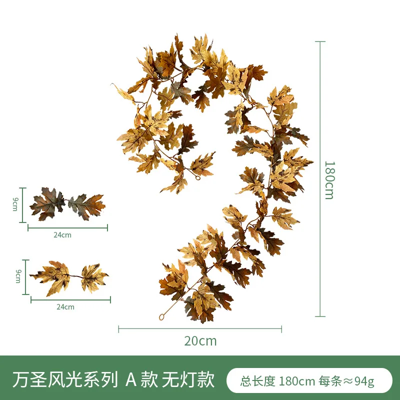 

Simulation Maple Leaf Rattan Halloween Autumn Decoration Home Maple Leaf Lamp String Rattan Thanksgiving Wedding Decor m