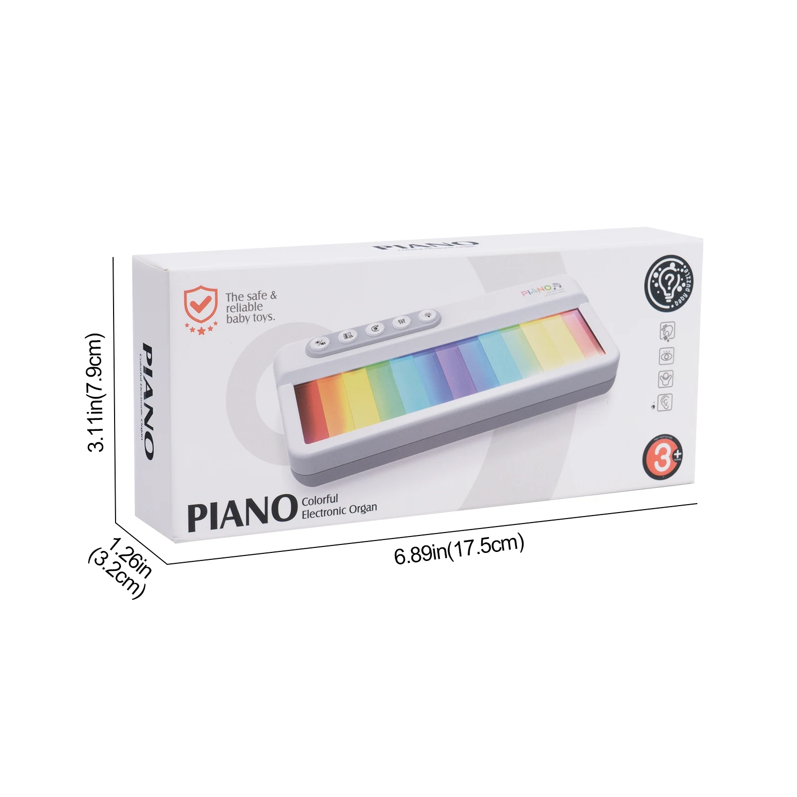 ของเล่นเปียโนกระพริบสีรุ้งพร้อมเครื่องดนตรี 5 ชนิด 13 ทำนอง ของเล่นดนตรีอิเล็กทรอนิกส์ ของเล่นคีย์บอร์ดแบบพกพา ของเล่นเพื่อการศึกษาสำหรับเด็ก