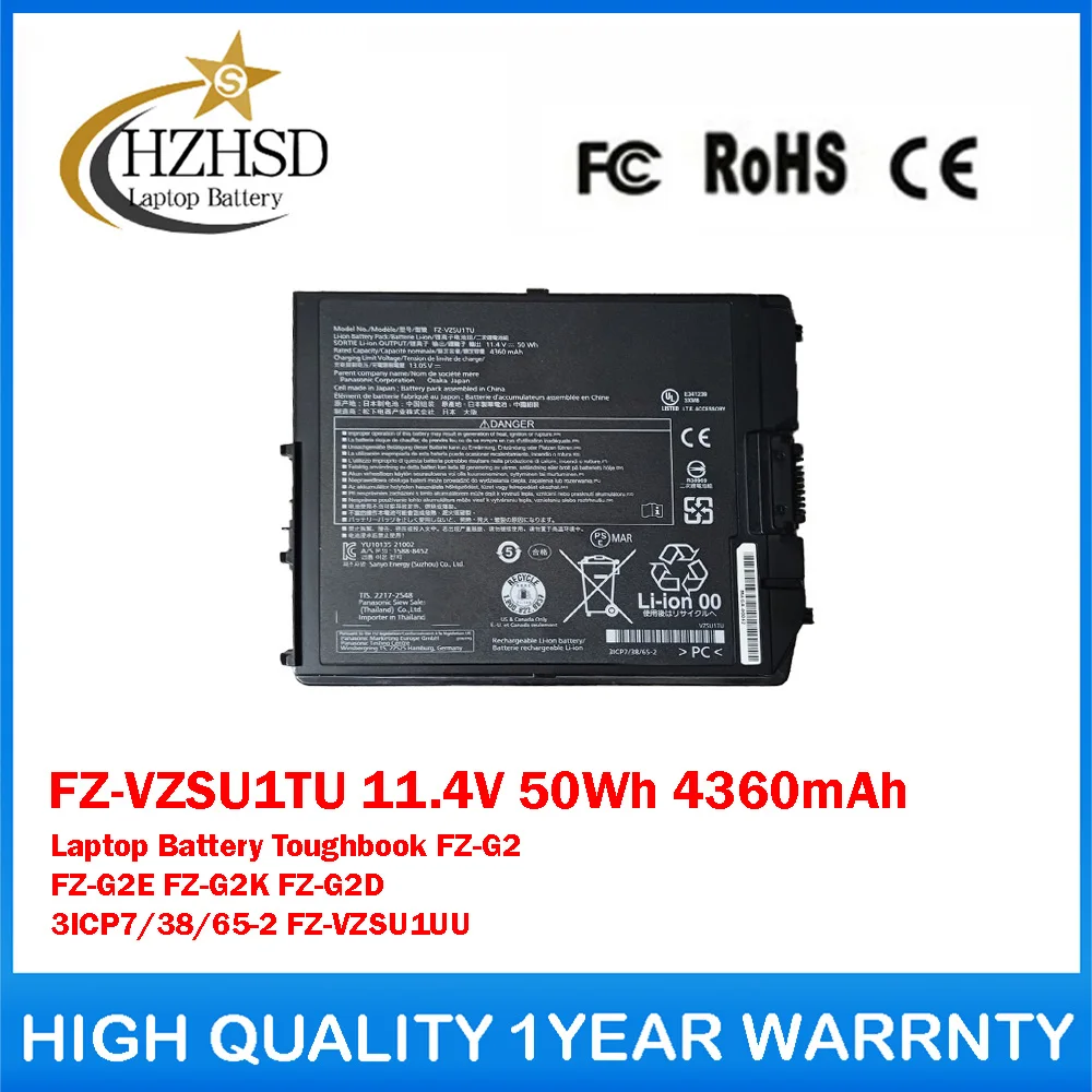 

FZ-VZSU1TU 11.4V 50Wh 4360mAh Genuine Original Laptop Battery For Panasonic Toughbook FZ-G2 FZ-G2E FZ-G2K FZ-G2D 3​ICP7/38/65-2