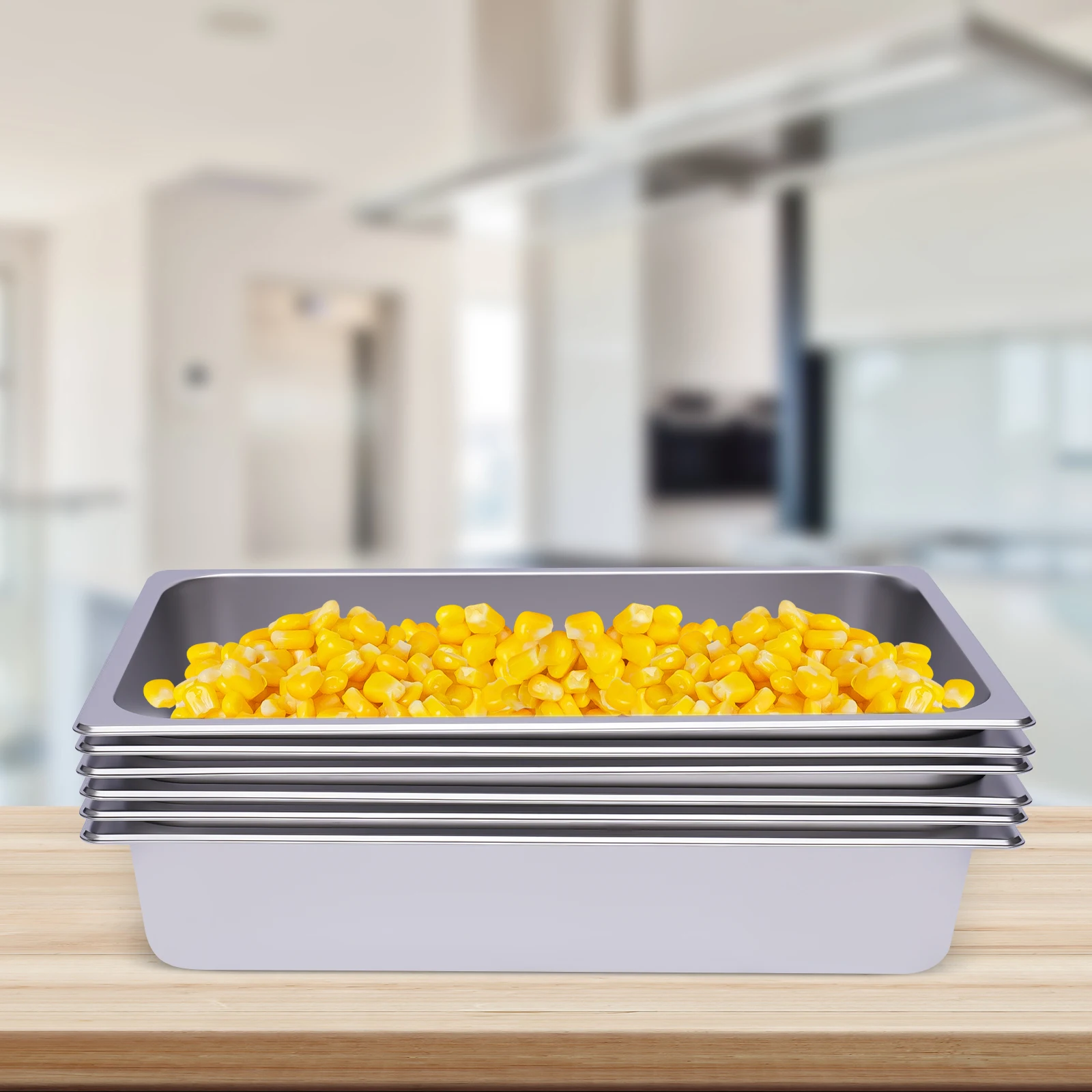 

Набор из 6 коммерческих паровых тарелок (лотков) из нержавеющей стали 201, глубина 4 дюйма, можно мыть в посудомоечной машине. Идеально подходит для ресторанов, кейтеринга и предприятий общественного питания.