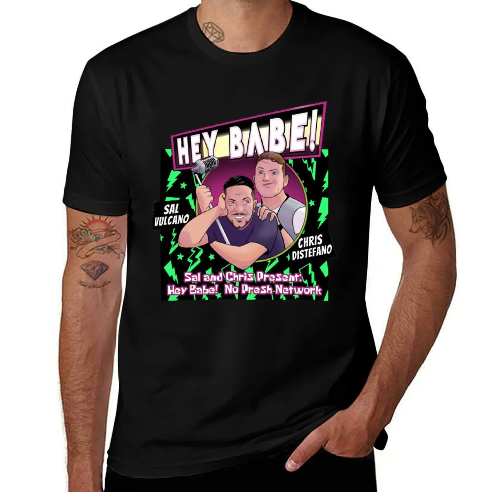 HEY BABE PODCAST Classic T-Shirt Basic Short Sleeve for Men T-Shirt