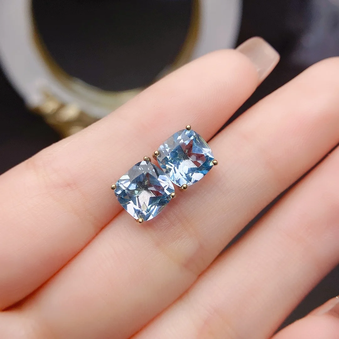 

FS Topaz Stud Earrings for Women Natural S925 Sterling Silver With Certificate Weddings Jewelry Fine Fashion Accessory MeiBaPJ