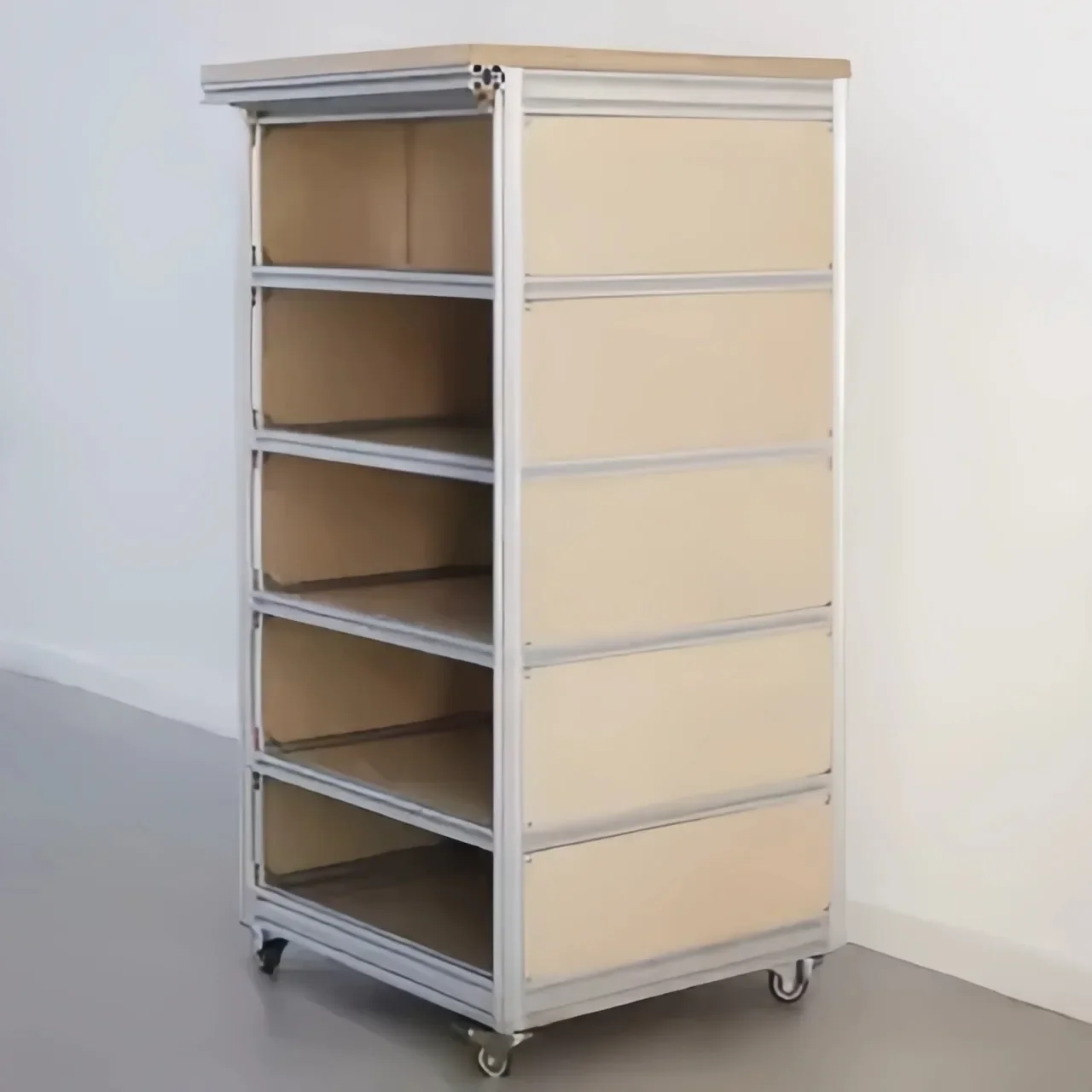 Birch ocean plate aluminum profile cabinet, simple household entrance drawer storage cabinet, multi-layer rack without cabinet