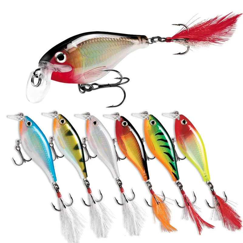 1 szt. Przynęty wędkarskie 8.5mm 12.3g sztuczna twarda przynęta do trollingu basowego Crankbait wobblery przynęty 3D przynęty na szczupaki