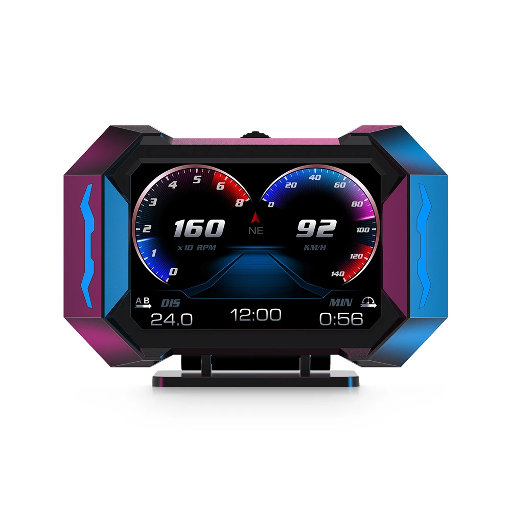 

New P25 Car Mounted HUD Head Up Display Speedometer Water Temperature Fuel Meter Multifunctional Slope Gauge Car Accessories