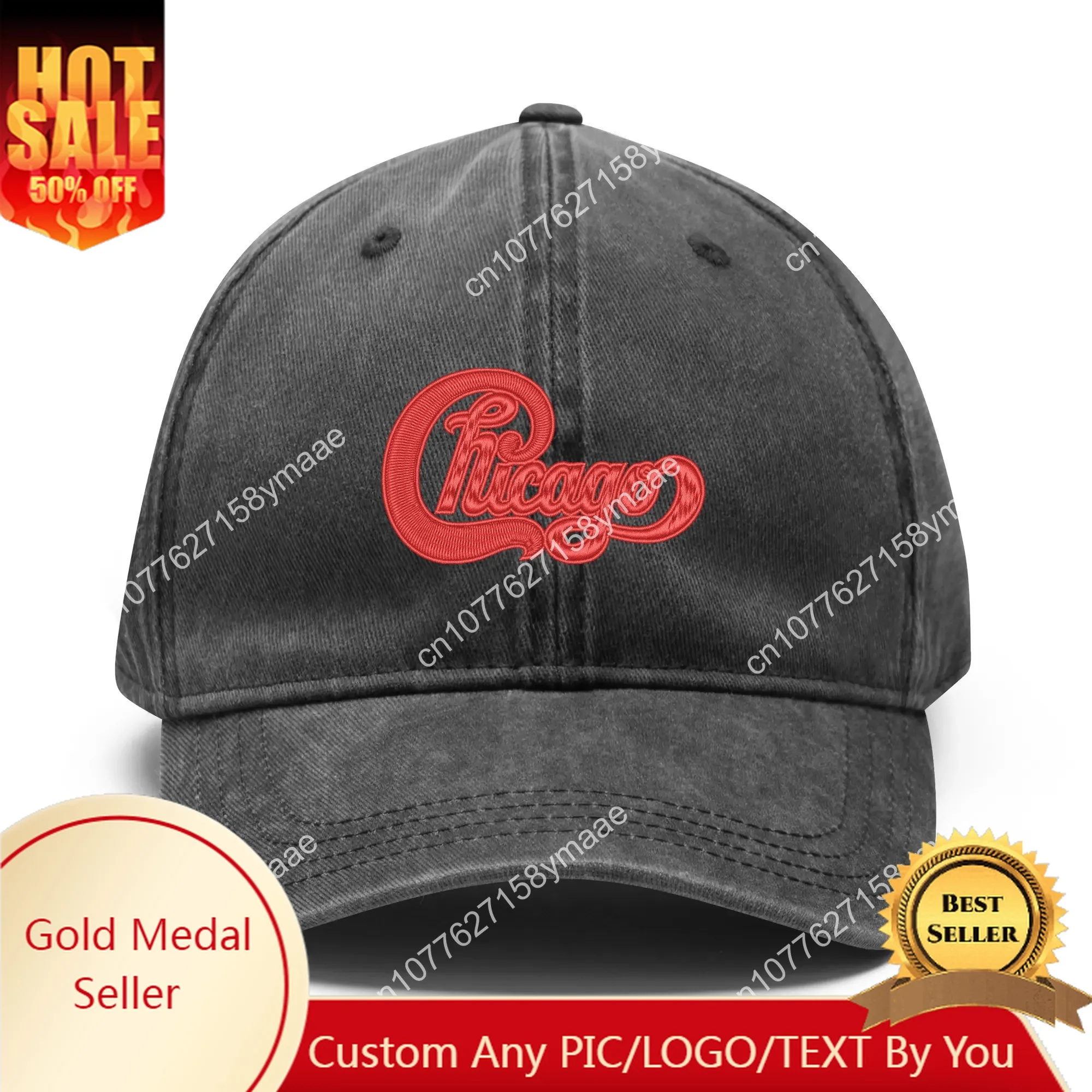 

Chicago Band Embroidery Hats Mens Womens Sports Baseball Hat Hip Hop Customized Made Caps Personalized Text Cowboy Trucker Cap