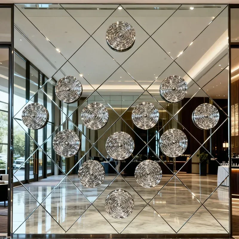 Luxury Glass Decoration Wall Sticker Home Livingroom Entrance Porch Wall Mural Ornaments Homestay Villa Wall Accessories Items