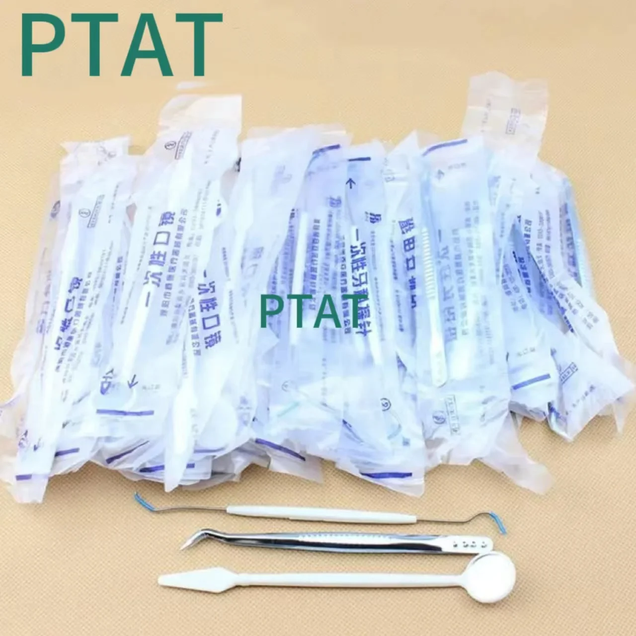 

100pcs/bag Dental Disposable Explorers Tweezers Oral Mirrors Temporary Double Ends Probe Hook Dental Instrument Tools