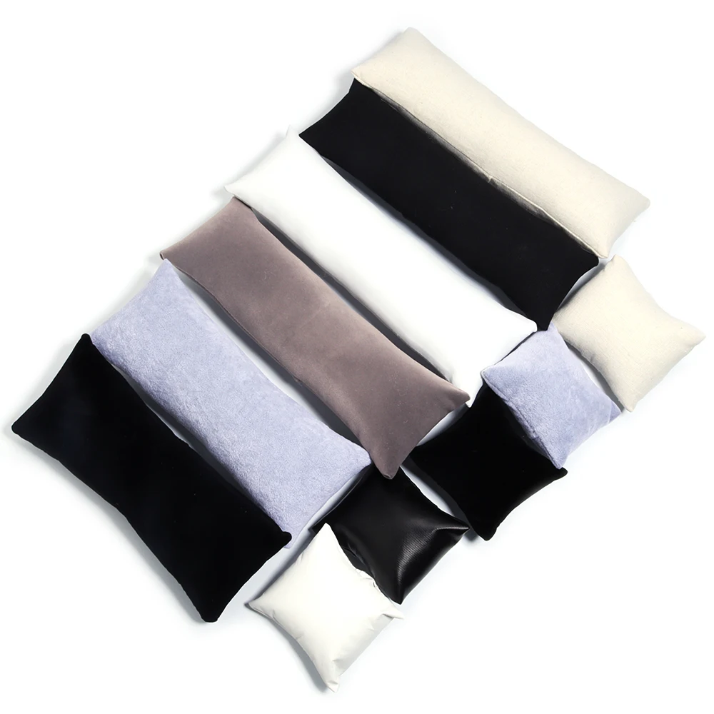1 pc pulseira relógio display travesseiro veludo couro jóias pulseira suporte de almofada mostrar organizador travesseiro atacado