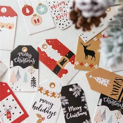 24PCS Merry Christmas Labels Paper Kraft Tag Xmas Gifts Hang Tags Party Strings Cards Wrapping Decoration DIY Wrapping Supplies