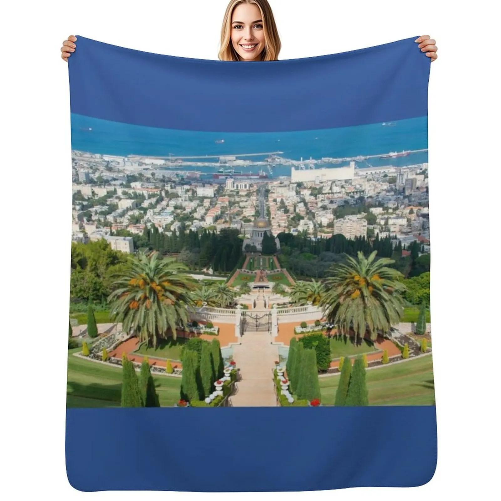 

Bahai garden Throw Blanket Beach Luxury Brand Flannels for babies Blankets