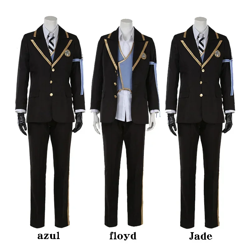 Game Twisted Wonderland OCTAVINELLE Azul Floyd Jade School Unoforms Cosplay Costume Halloween Carnival Party Formal Suit