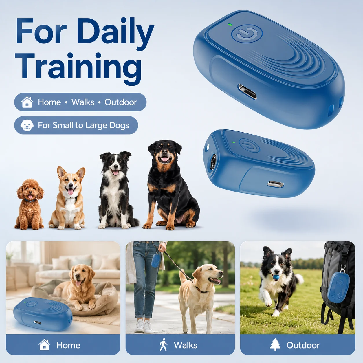 High-Frequency Ultrasonic Dog Repeller Visual Distraction Strobe Light Low-Power Circuit Design Safe Efficient Dog Deterrent