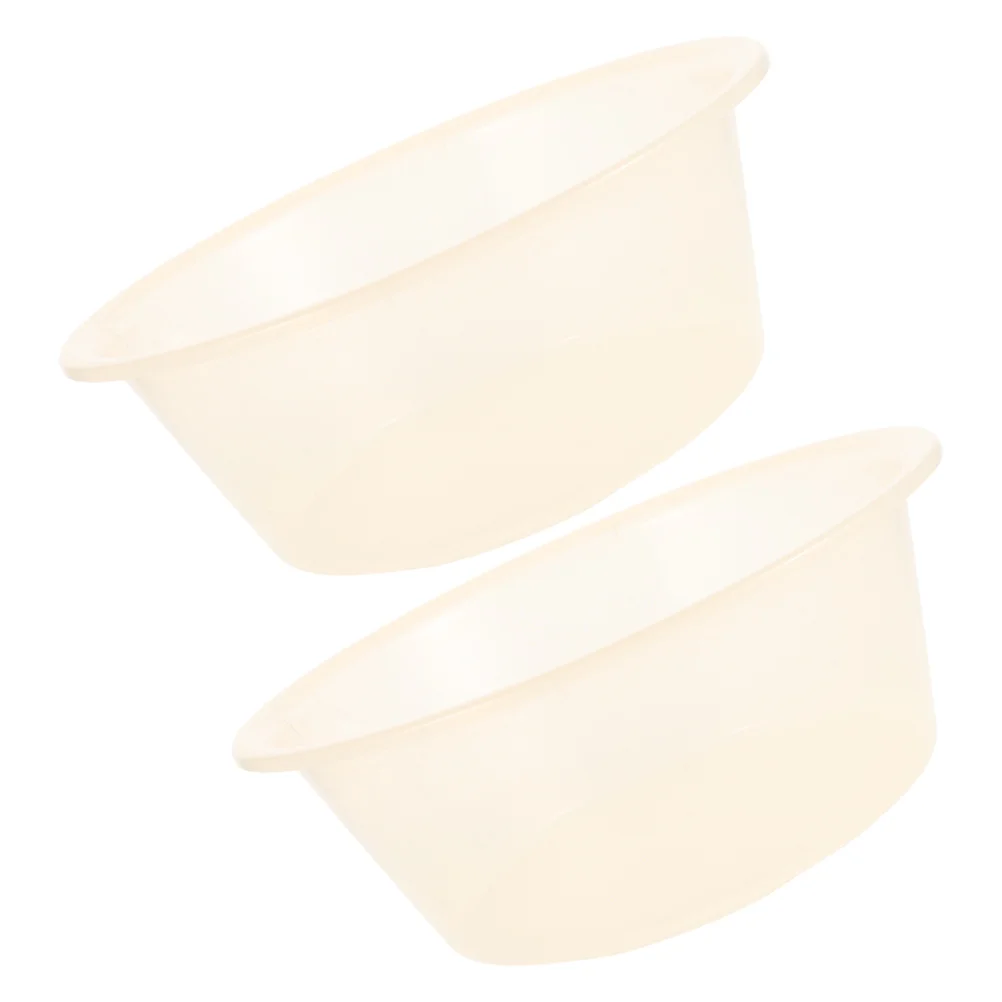 

2Pcs Large Clear Plastic Wash Basin Foot Bath Tub Spa Soaker Multifunctional Use Comfortable Design for Home Salon