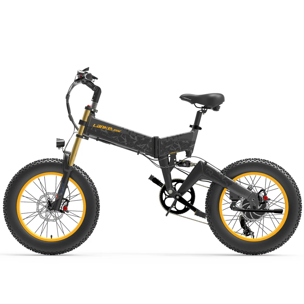 Neues LANKELEISI X3000 Plus faltbares Elektrofahrrad für Erwachsene, 48V17,5Ah Lithium-Akku, 20×4,0 Zoll Fat Tire Offroad Mountain City E-Bike