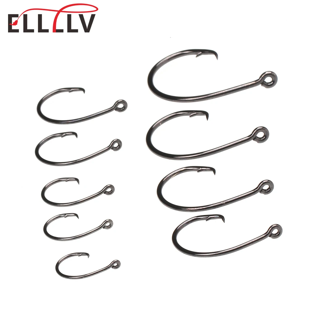 

Ellllv 200PCS #4-7/0 Light Circle Hooks Wide Gap Fine Wire Inline Saltwater Fishing Hooks for Bass Pike Tarpon Sailfish Marlin