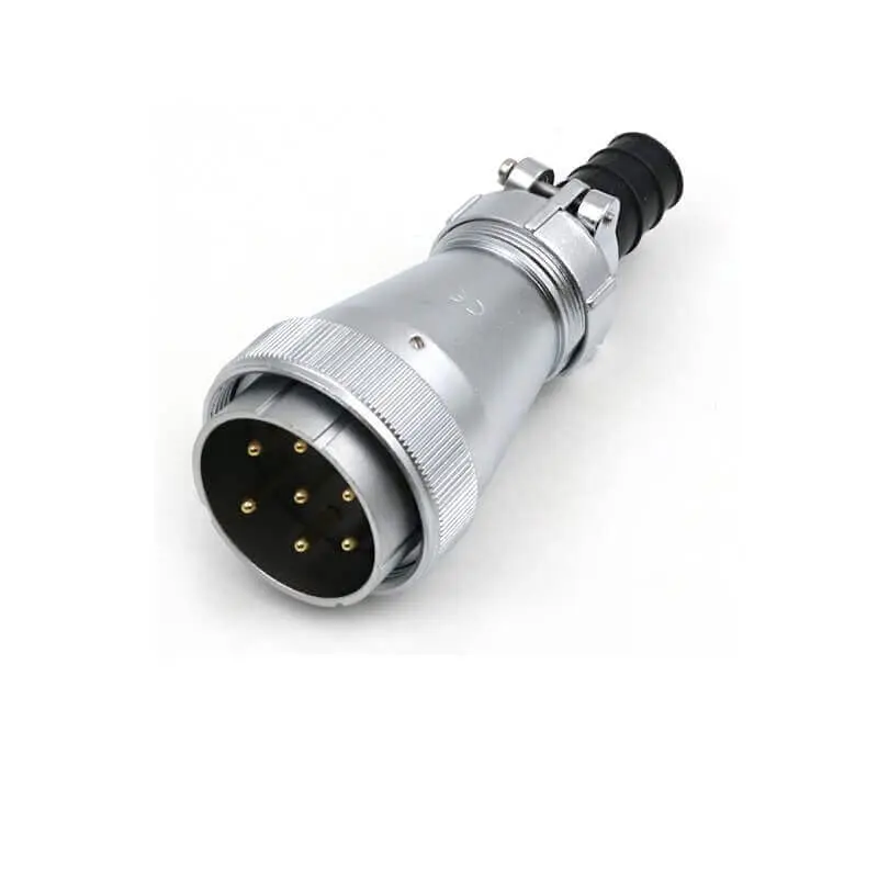 WF48-7 pin Aviation Circular Waterproof Connector Straight Cable TI+Z Male Plug Female Square Socket