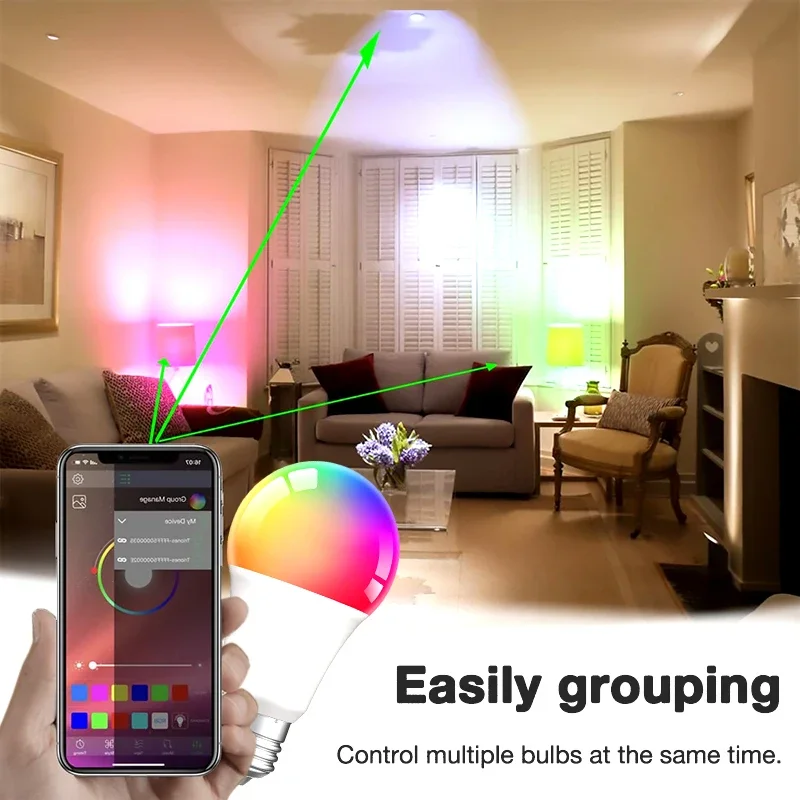 Imagem -06 - Tuya Lâmpada Inteligente Zigbee com Controle de Voz sem Fio App Timing Luzes Led Lâmpada Rgbw E27 Alexa Google Home Controle de Voz w 12 w 15 w 18w 2700k6500k