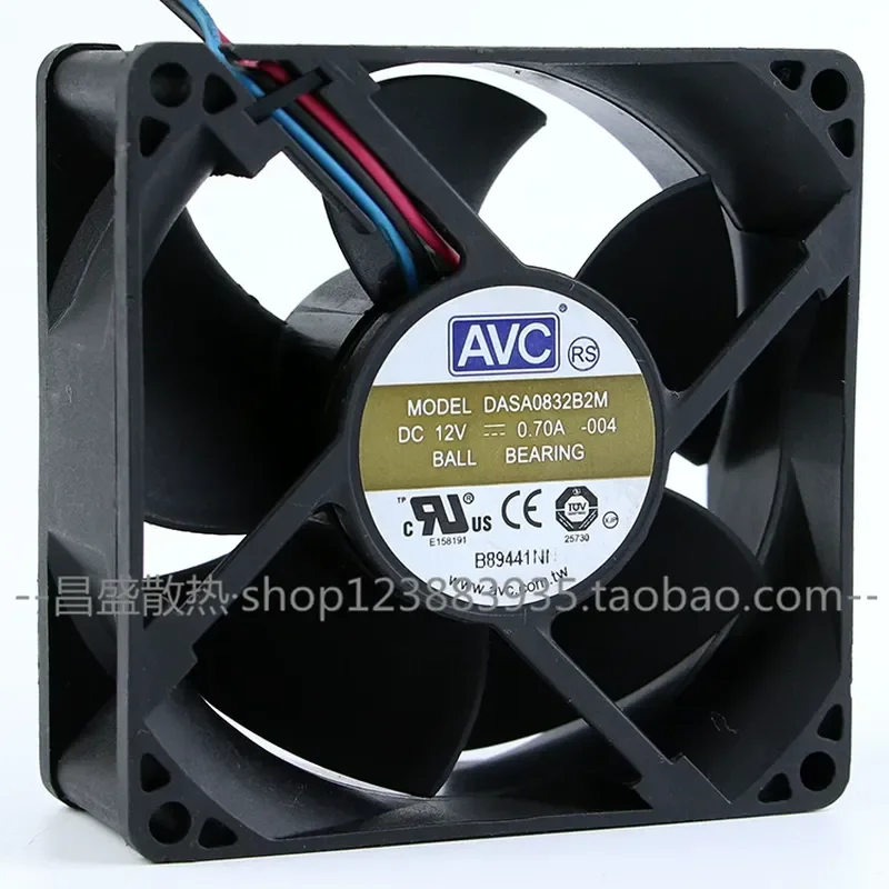 for AVC DASA0832B2M 8032 12V 0.7A 8cm Double Ball Bearing Cooling Fan High Air Volume Silent Case Fan for PC CPU Cooler