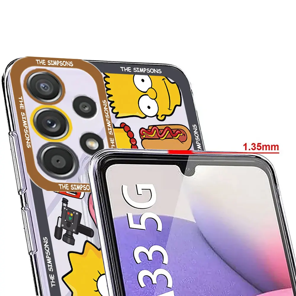 Coque souple et transparente pour téléphone Samsung Galaxy, motif Simpsons, Bart Simpson, pour modèles A15, A13, A24, A32, A33, A54, A55, A72, A12, 5G, A50