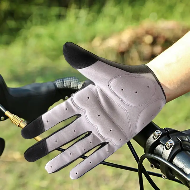 ﻿ 1 Pairs Of Bicycle Gloves Anti-skid Sun-proof High Temperature Resistance Mountain Bike Warm Keeping Touch Screen Riding Glove