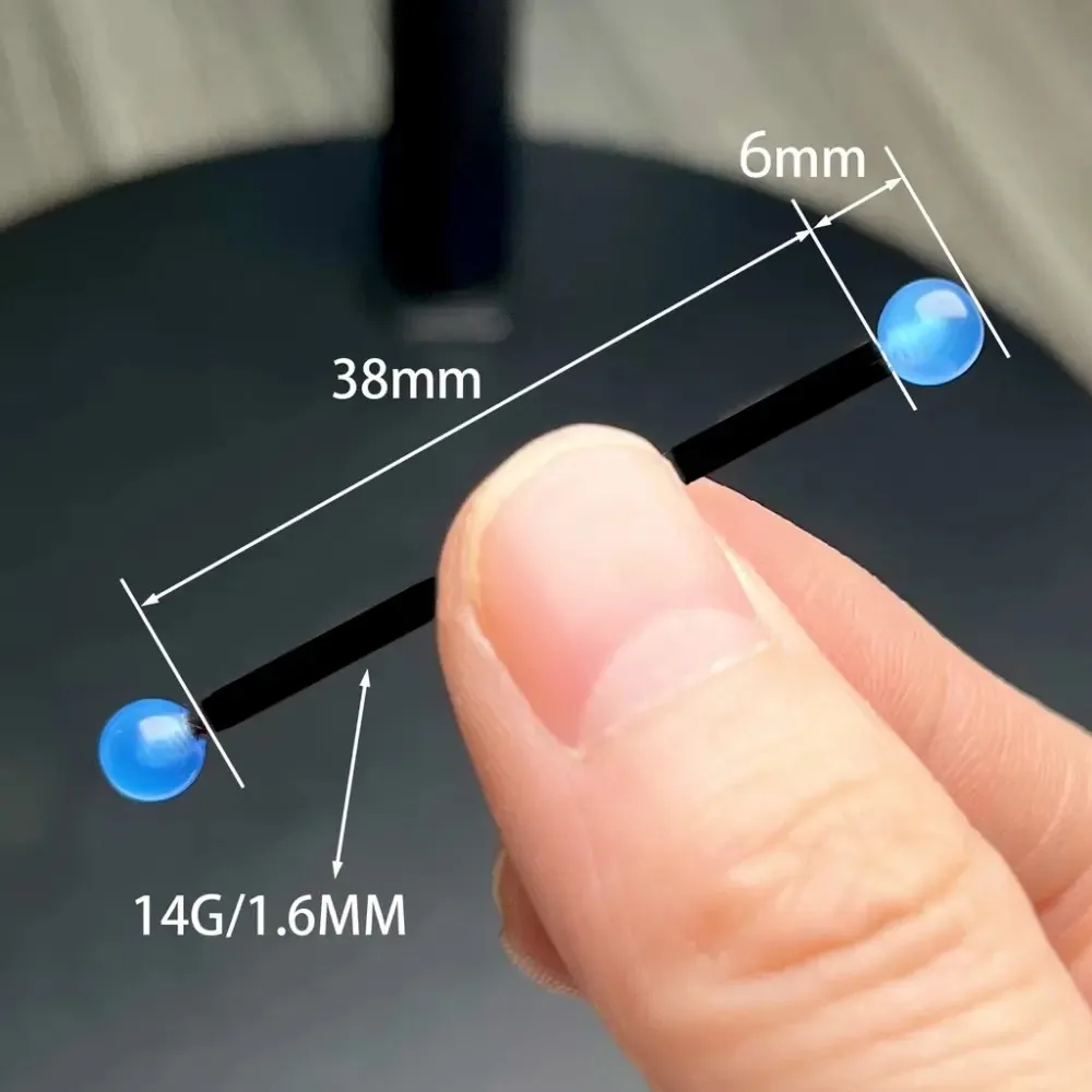 5 قطعة 14 جرام الاكريليك الصناعية سقالة الحديد توهج في الظلام مختلط اللون مرنة حلَق أذن مسمار ثقب #5