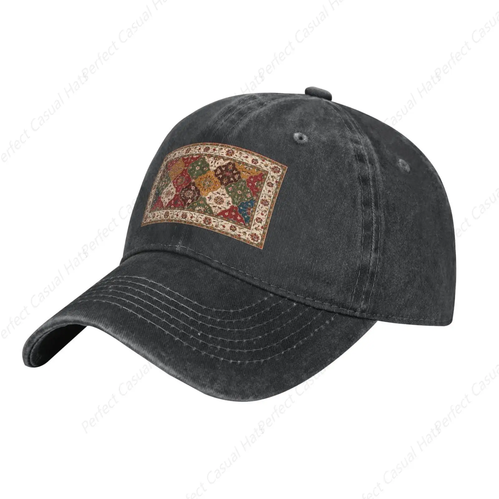 

Hot-Selling Persian Carpet Design Printing Sunscreen Cowboy Hat Peaked Caps Baseball Caps Trucker Hat Men Women Fashion Caps