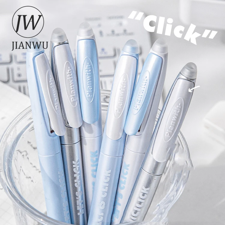 JIANWU  Multifunctional Press Erasable Gel Pen 0.5mm Black Write Smoothly Creative DIY Student Supplies Stationery