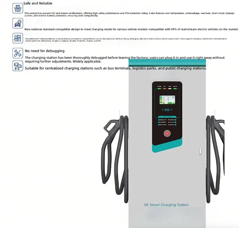 Preço de Fábrica: Nova Estação de Carregamento Rápido DC Comercial GBT CCS2 de 120KW-160KW para Veículos Elétricos OCPP RHDC120Y Entrada 380V