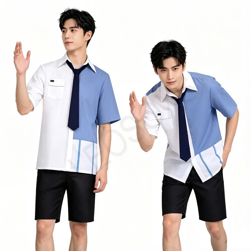 Image of Link Click Lu Guang Cosplay Kostüm Otaku Anime Set Hemd Shorts Halloween Comic Con Party Kostüm Herren Sommer Freizeitanzug