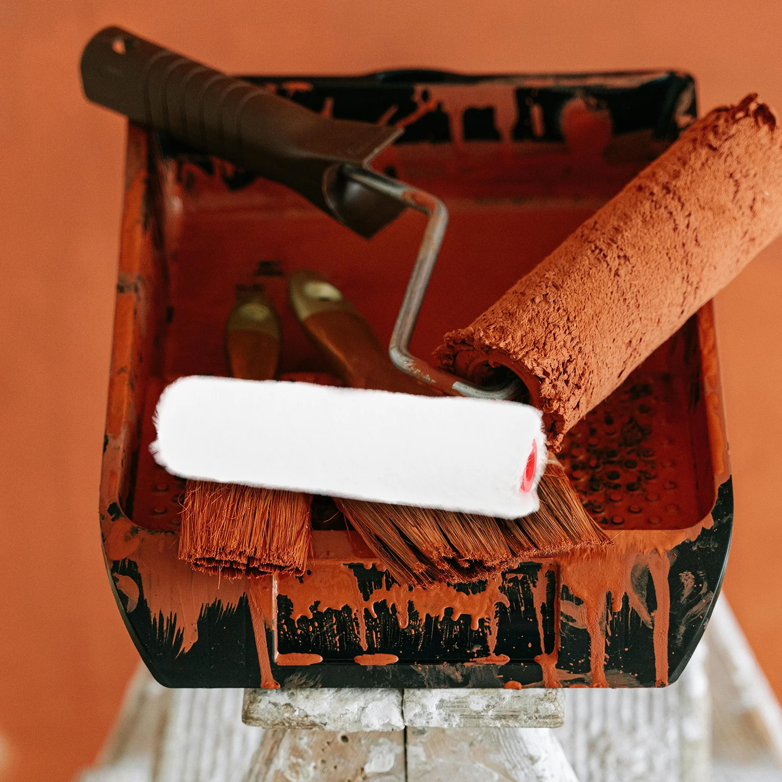Rodillo de pintura para pared, cepillo, manga de algodón, repuestos de rodillos pequeños para pintura de pared del hogar, suministros de bricolaje, 4 Uds.