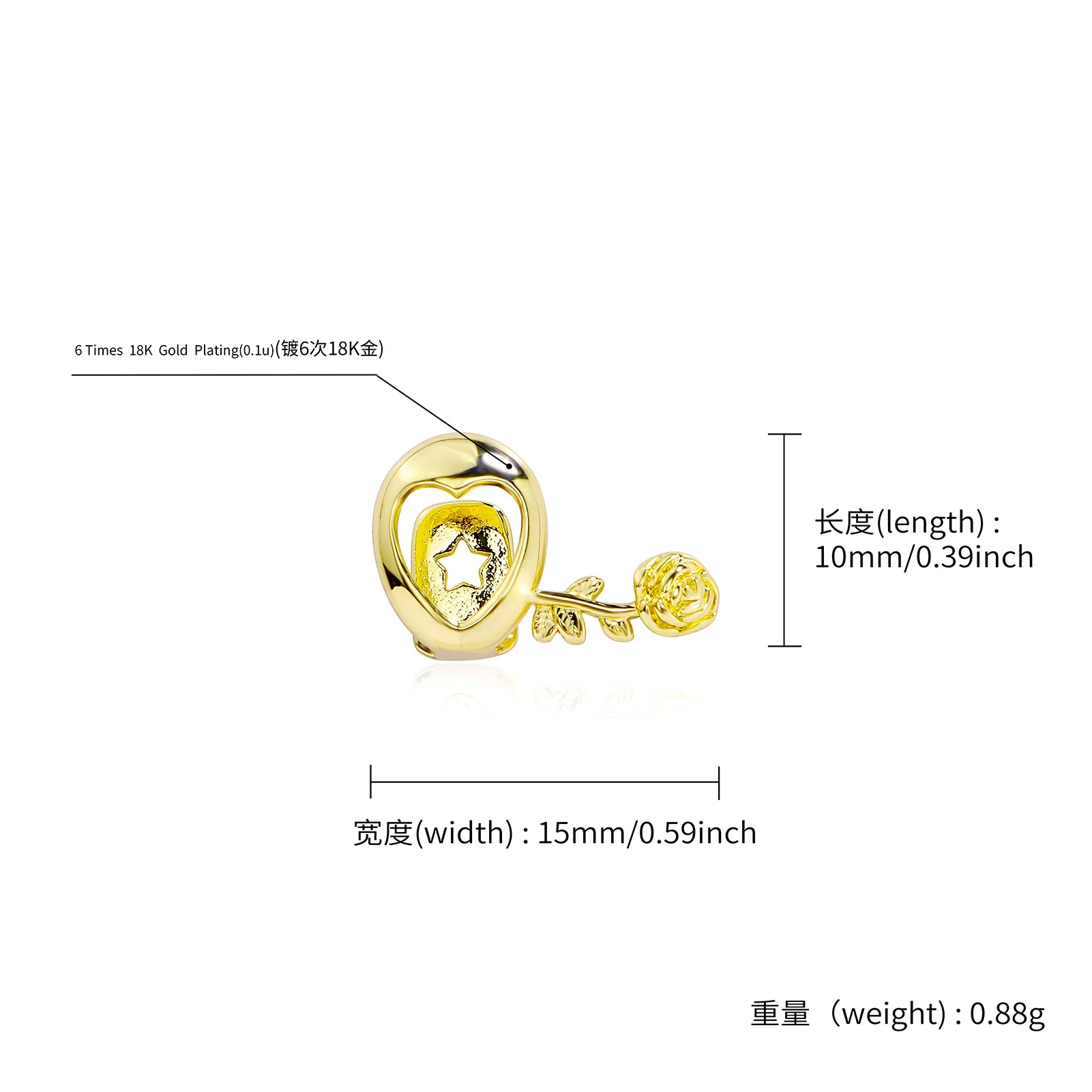 RACHELZ خمر زهرة واحدة الجوف القلب الأسنان Grillz أنيقة لامعة روز سحر الأسنان قبعات للنساء الرجال زوجين مجوهرات #4