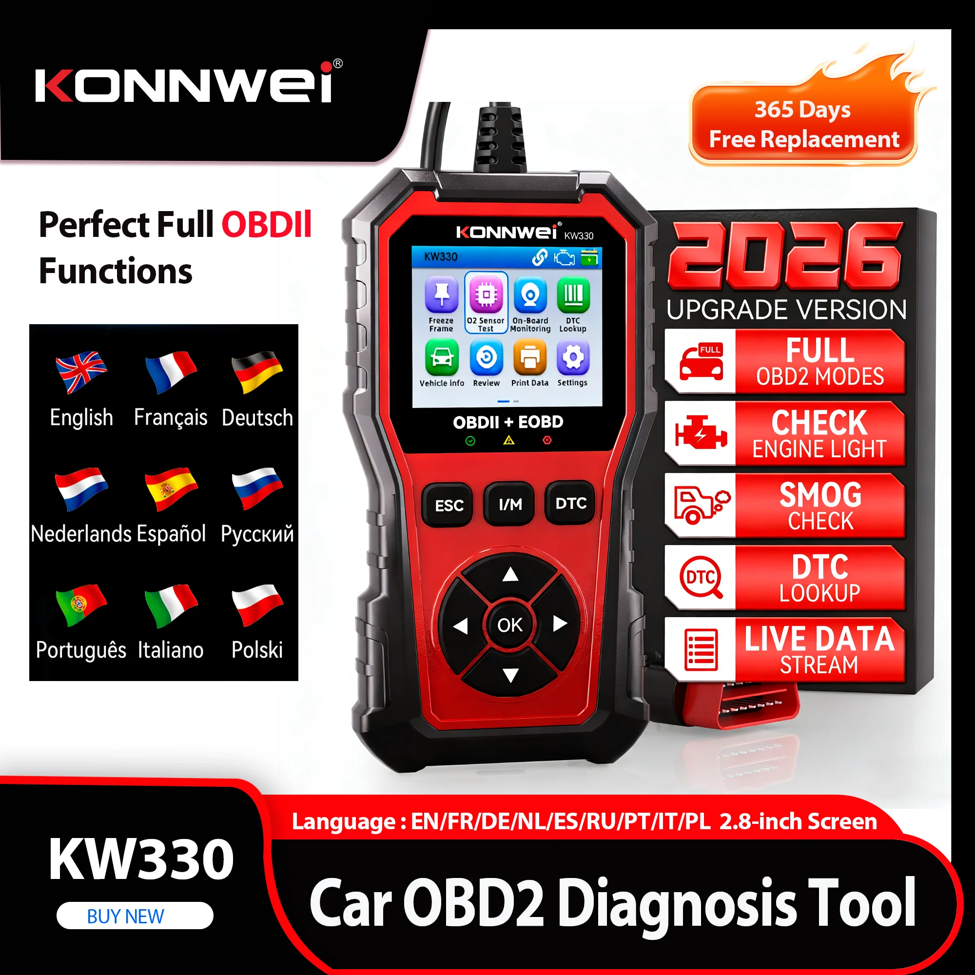 2026-konnwei-kw330-車両obd2診断ツール-故障スキャナー-エンジンバッテリーテスト-dtc検索-リアルタイムデータストリーム-obd検査ツール
