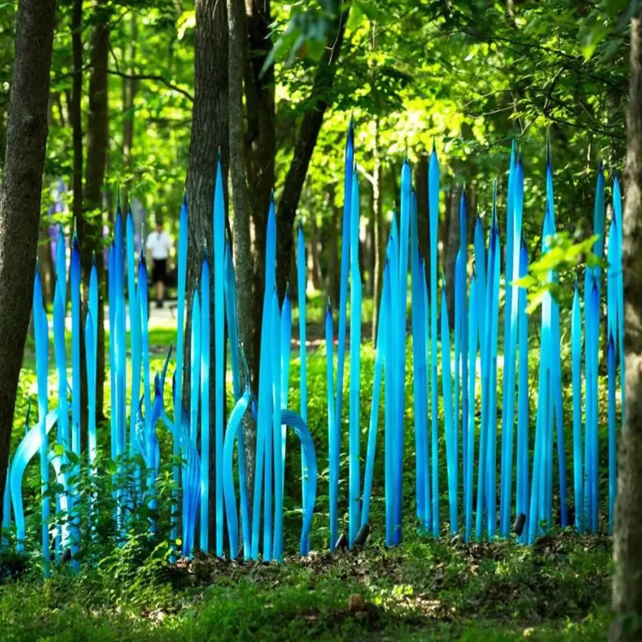 Luxury Art Decor Spike Sculpture Teal Blue Handmade Murano Glass Spears for Home Garden