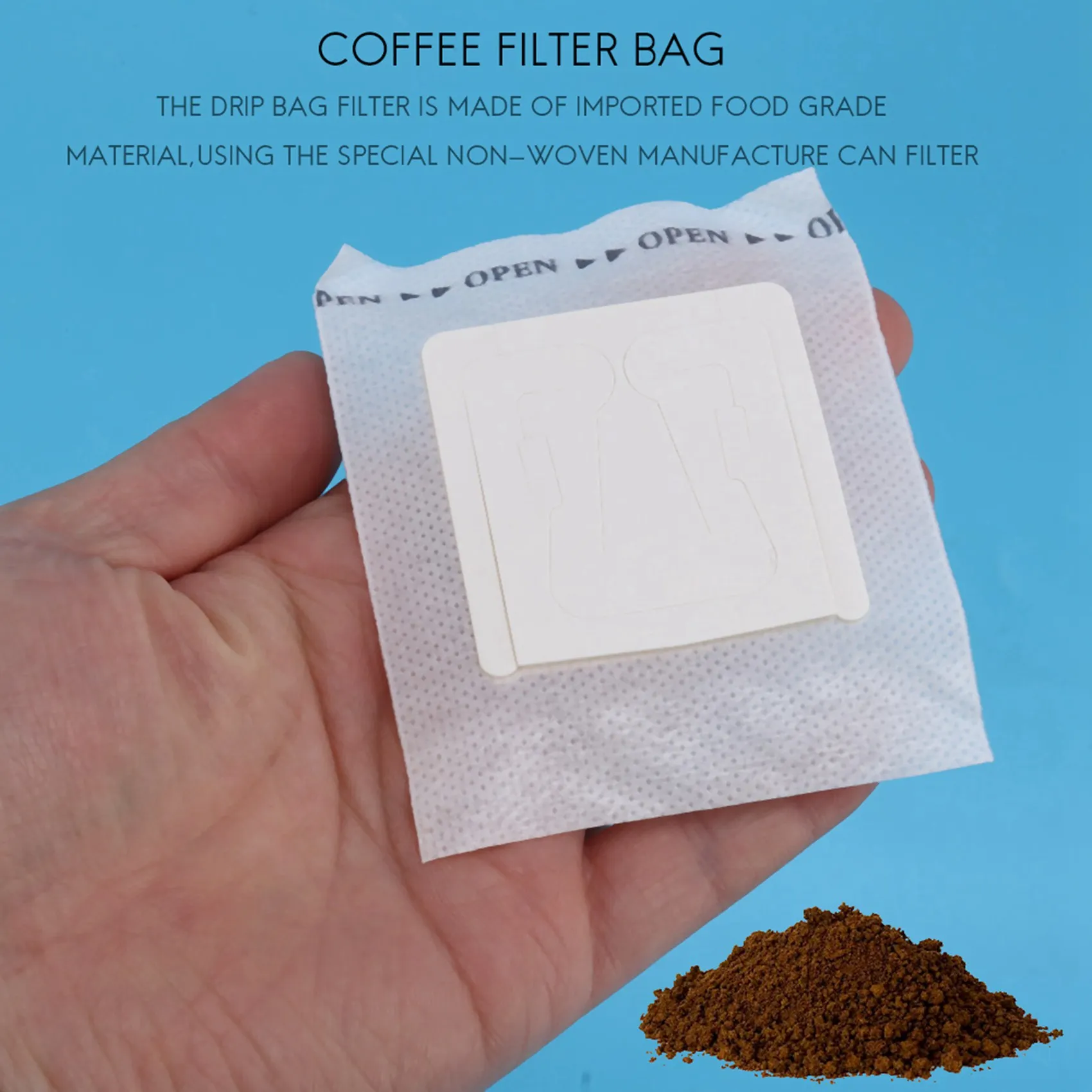 ポータブルコーヒーパウダーペーパーフィルター、ドリップハンギングイヤーバッグフィルター、200個