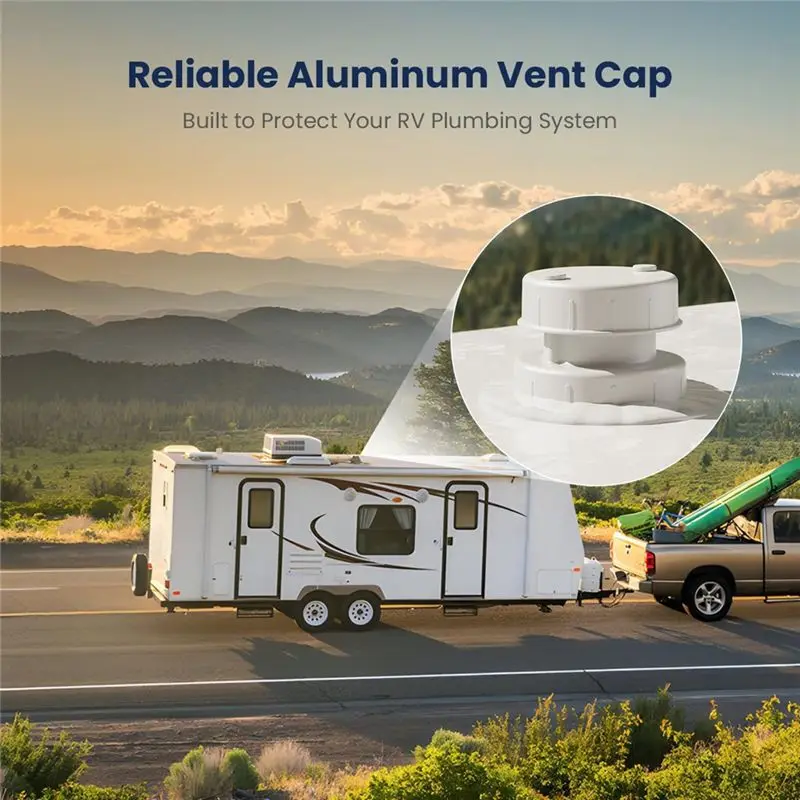 AS94-RV Roof Sewer Plumbing Vent Cap Kit In Aluminum- Exterior Accessories For Trailers, Campers& Motorhomes 1 Pack