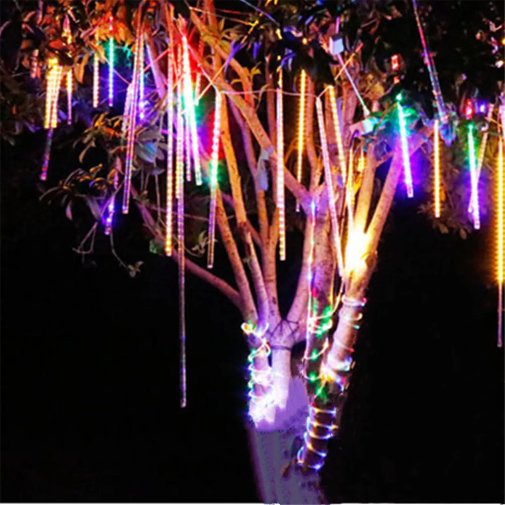 

32/24/16/8 Tubes Christmas Meteor Shower LED String Lights Holiday Lighting Garden Party Decorations Rain Drop Falling Xmas