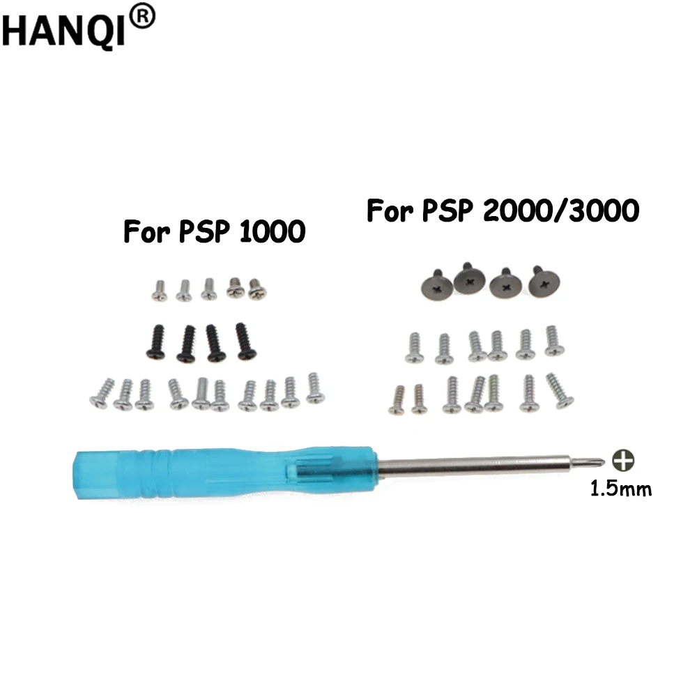 1/2/5Set Full Set Replacement Screw Kit for PSP 1000 2000 3000, Game Console Housing Shell & Motherboard Repair Parts