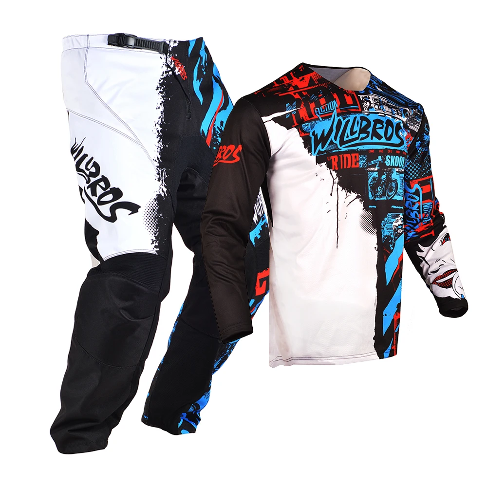

Willbros Racing MX Motocross Offroad Men's Jersey and Pants Set Motorcycle Dirt Bike Mountain Enduro MTB DH SX Gear Combo