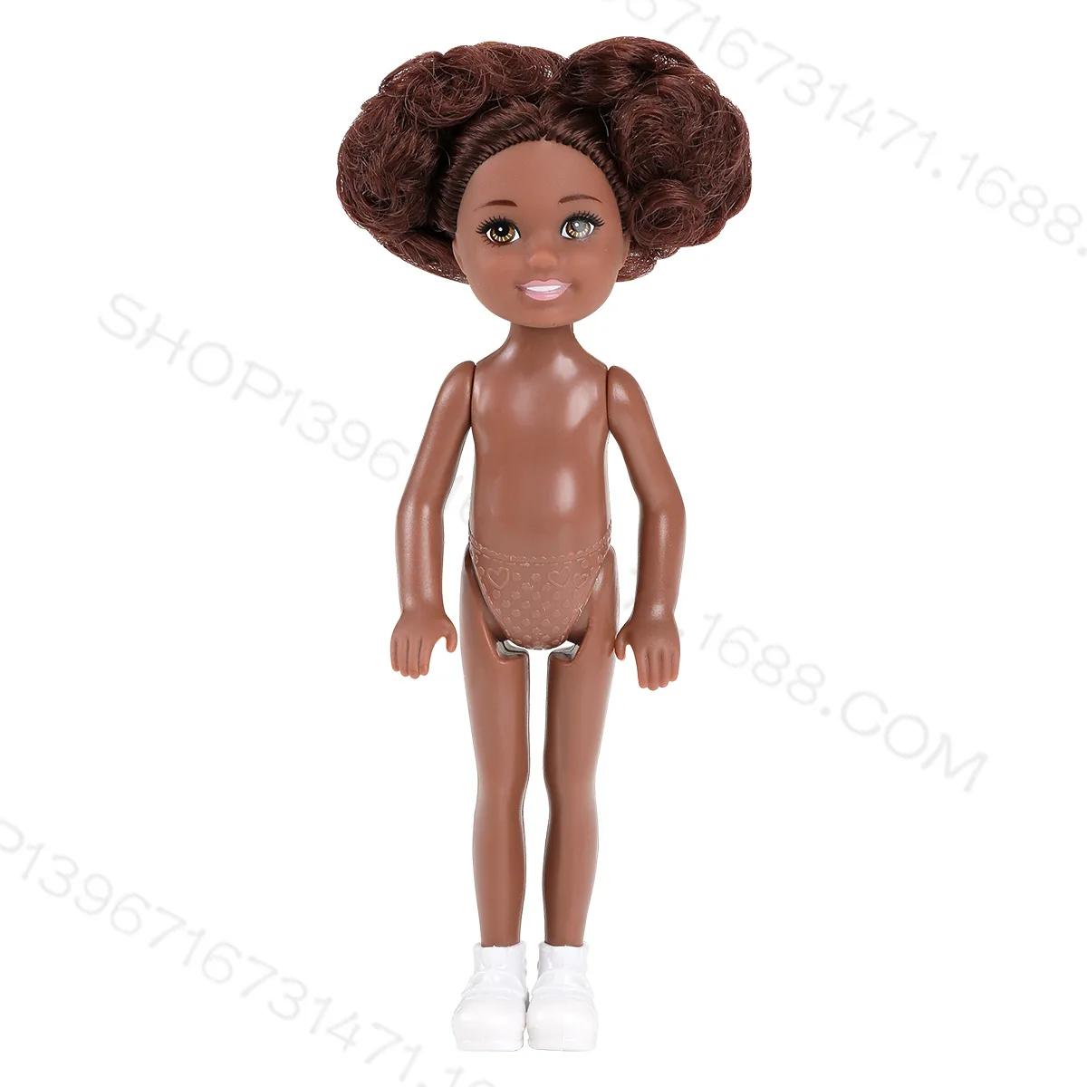 12Cm 5-Inch Kleine Jongen Donkere Gewone Huid Naakt Lichaam Mini Kelly Zwarte Mannelijke Pop Reborn Bjd 1/12 Speelgoed Voor Meisjes Blond Zwart Haar