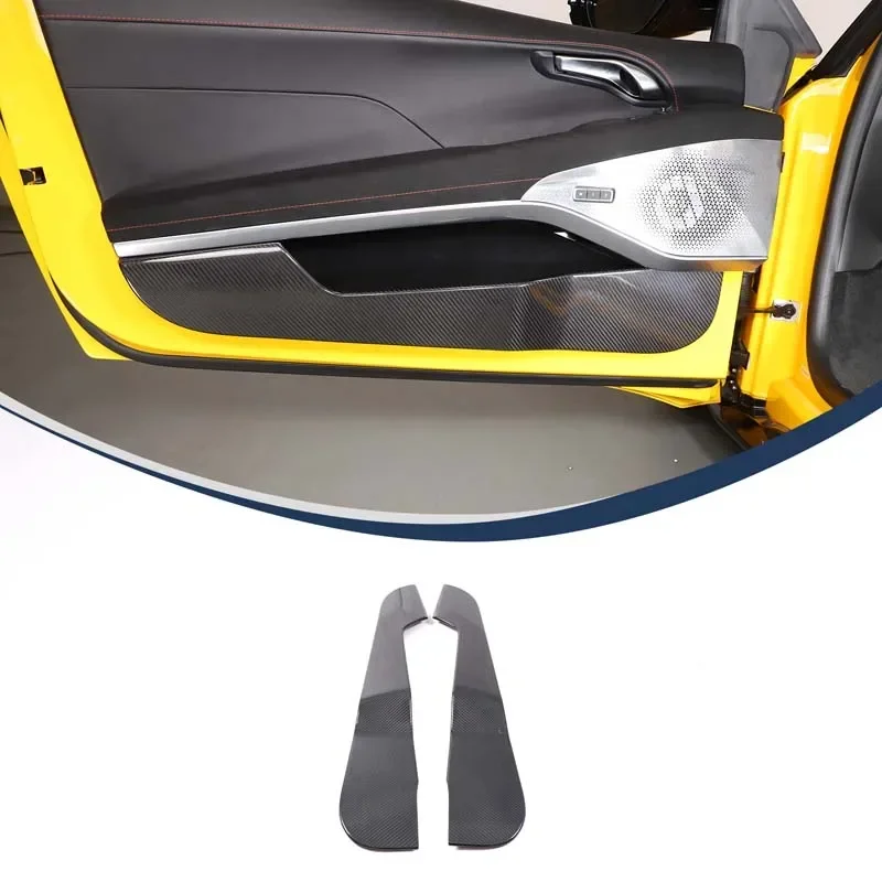 For Lotus Emira 2021 2022 2023 real carbon fiber Style Car Inner Door Anti Kick Panel Protector Cover Stickers Accessories