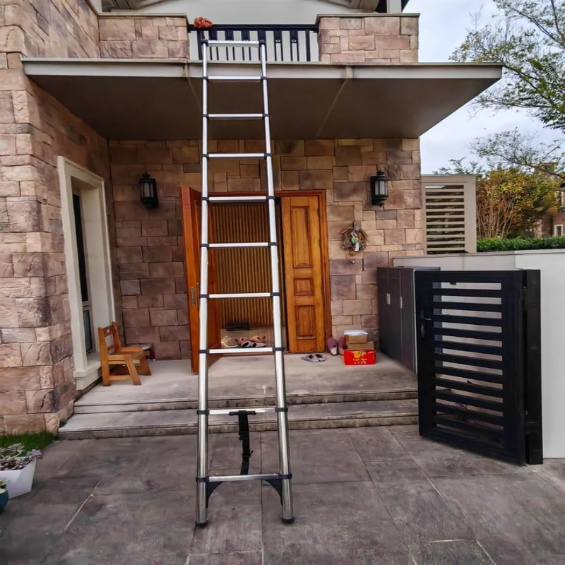 Stainless Steel Telescopic Ladders Portable Folding Extension Ladder Multi-Functional Staircase Step Compact Engineering Ladder