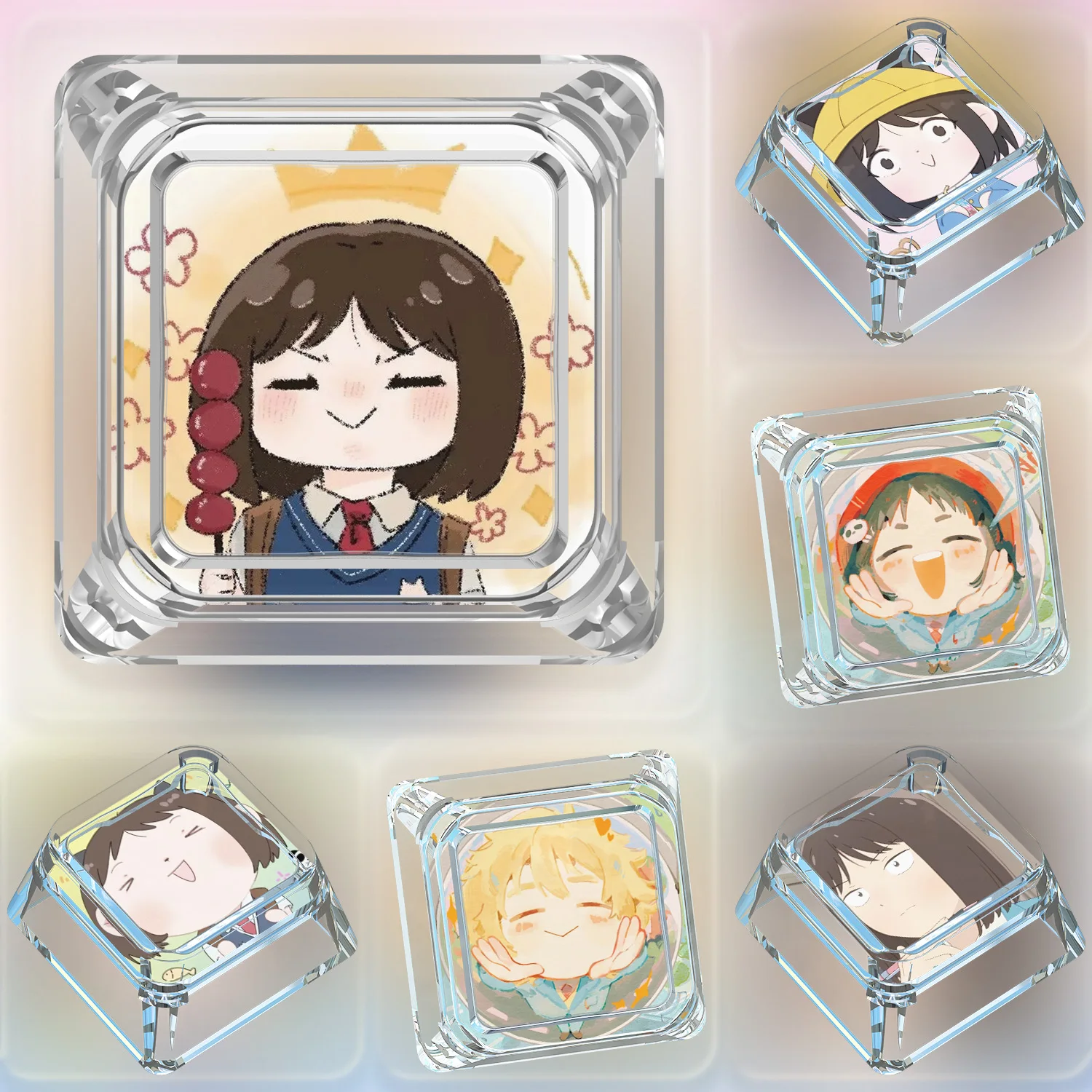 

Diy Goddess Story Iwakura Mitsumi Q версия механическая клавиатура колпачок прозрачные светопропускающие механические колпачки подарок