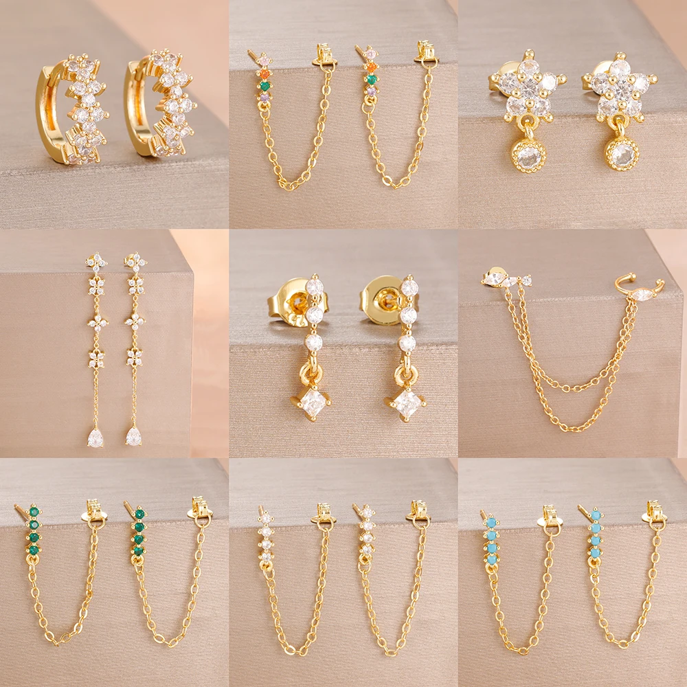 2PCS Edelstahl Baumeln Ohrring Für Frauen 2026 Trend Neue In Luxus Gold Farbe Ohrringe Ohr Schmuck Geschenk pendientes mujer