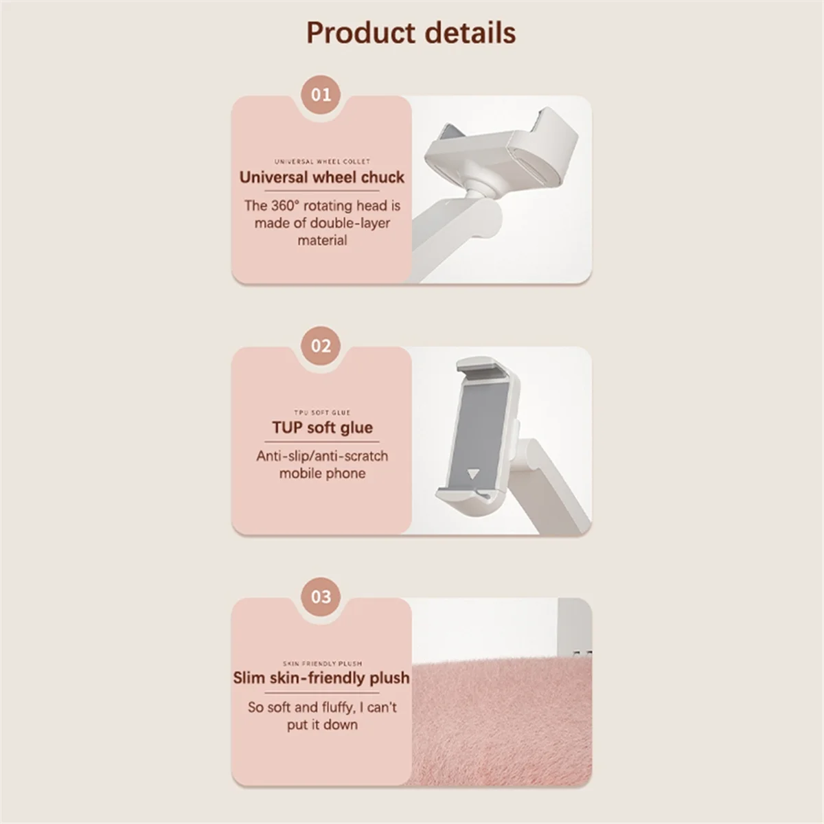 Mobile Phone Pillow Holder Bed Sofa Lap Adjustable Soft Pillow Stand for IPhone Xiaomi Redmi Huawei Oppo 4.7in-7.0in B