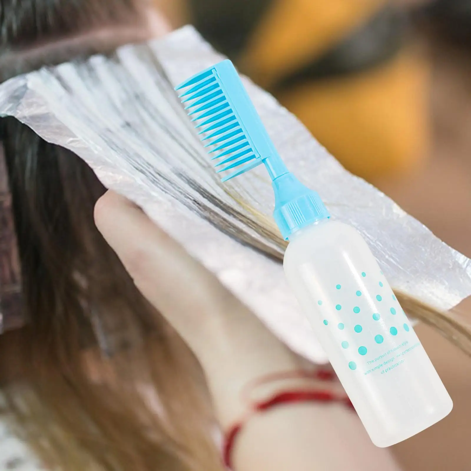 زجاجة تلوين الشعر مع مقياس للمنزل ، مشط الجذر ، فرشاة الصبغ ، زجاجات التزييت الملونة