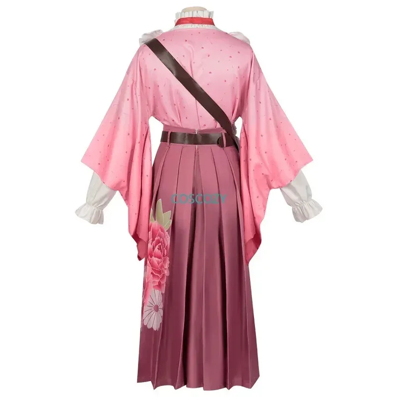 New Arrival Kamaado Nezukko Cosplay Costume Lady Girls' Birthday Costume Gifts New Nezuko Uniform Bamboo Wig Bag Pink Full Suit