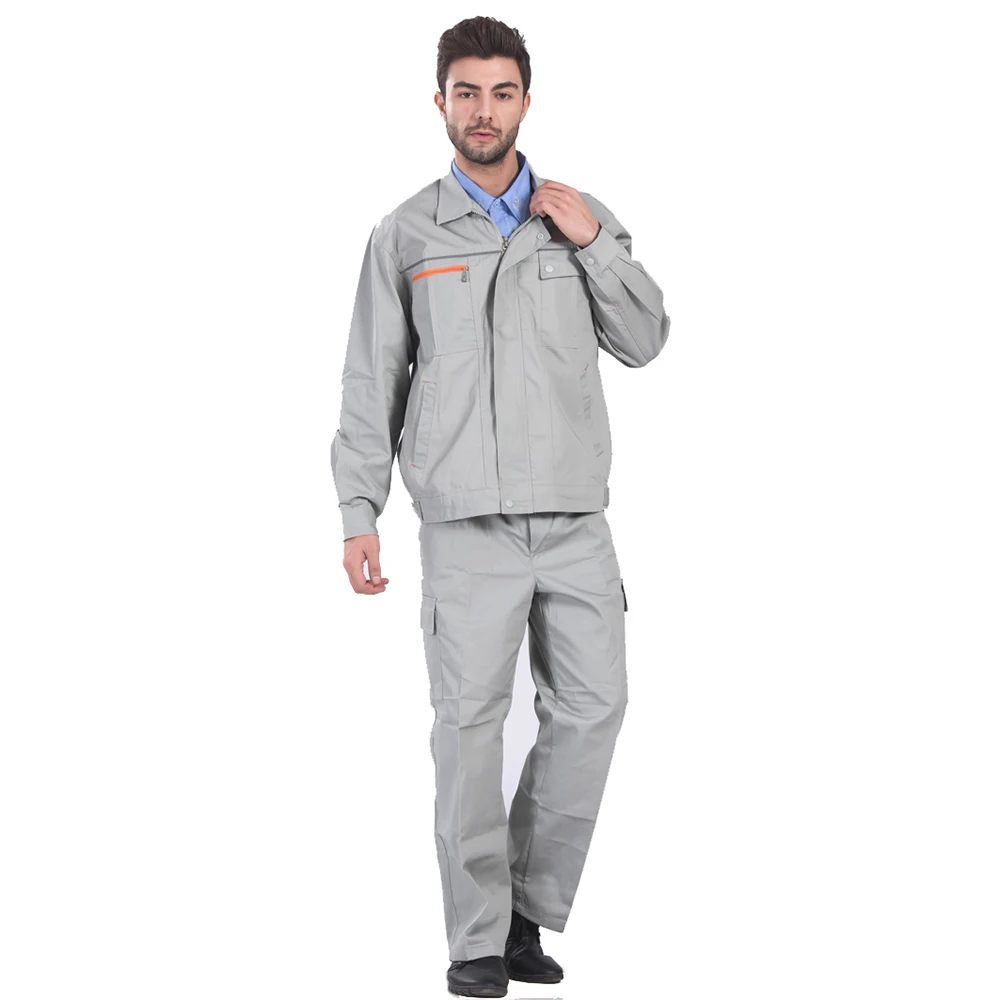 Mens Auto Repair Welding Factory Long Sleeve Coat Tops and Pants Suit Construction Mechanical Work Wear Uniforms Suit Set