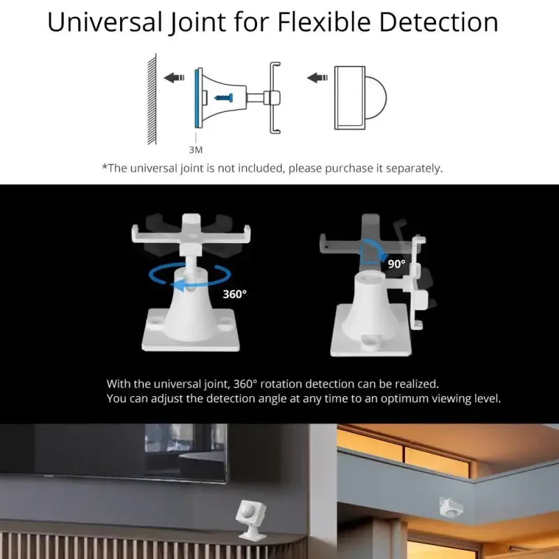 SONOFF PIR3-RF Sensor de movimiento inteligente de 433Mhz funciona con puente SONORF a través de la aplicación EWeLink notificación de alarma escena inteligente para hogar inteligente