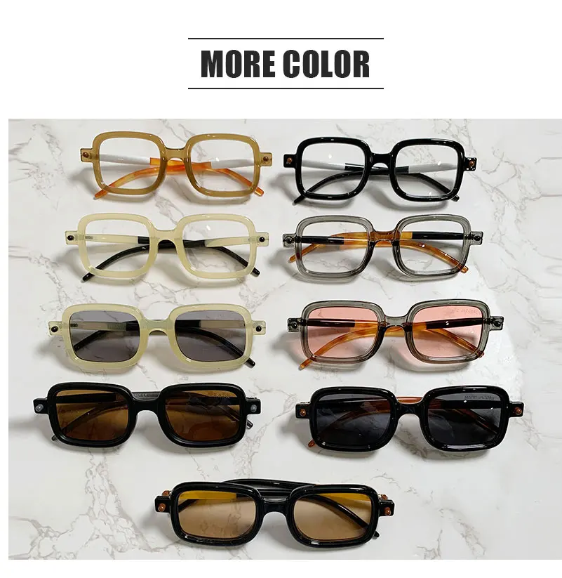 Neue modische quadratische Sonnenbrille für Damen und Herren, Vintage-Markendesigner, Punk-Sonnenbrille, klare Gläser, Spiegelbrille – Detail 23